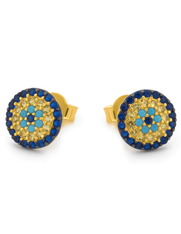 Aretes Ojito Turco Para Dama Oro Sólido 14k