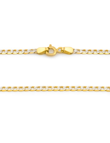 Cadena Barbada Diamantada 3mm 60 Cm Oro Sólido 14k
