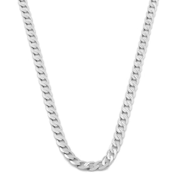 Cadena Barbada 60 Cm 3 mm Oro Blanco Sólido 14k