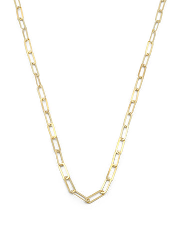 Cadena Clip Plana 60 cm de 5 por 2 mm Oro Sólido 14k