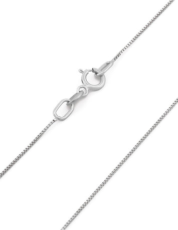 Cadena Cubo Oro Blanco Italiano Sólido 14k 45 Cm