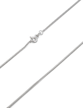 Cadena Espiga En Oro Blanco 14K 50 cm