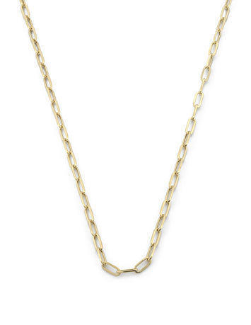 Cadena Gargantilla Clip 3 por 2 mm 45 cm Oro Sólido 10k