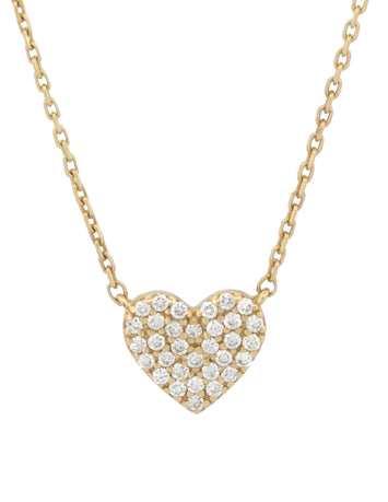 Gargantilla Corazón Diamantes Oro Sólido 14k