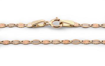 Cadena Gucci Combinada Oro Florentino Sólido 10k 50 cm