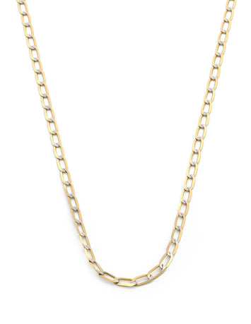 Cadena Barbada Inglesa 50 cm 1.5 mm Diamantada Oro Sólido 14K