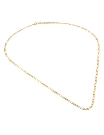 Cadena Estilo Barbada Inglesa Diamantada 2 mm Oro Sólido 14k 45 Cm