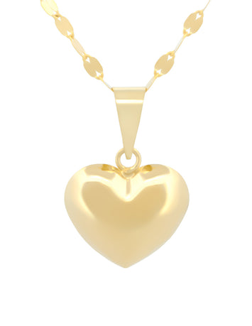Cadena Gargantilla Dama Corazón Mediano Oro 10k Sólido