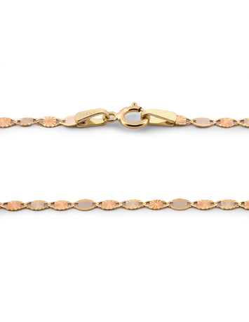 Cadena Gucci Combinada Oro Florentino Sólido 10k 40 cm