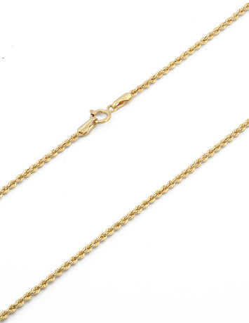 Cadena Torzal 1.5 mm 50 cm Oro Sólido 14k
