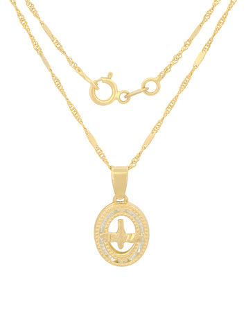Cadena Medalla Espíritu Santo 1.1 cm Oro Sólido 10k