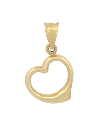 Dije Corazón Chico Curvo Para Dama Oro Sólido 14k