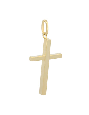 Dije Cruz Lisa 2.5 cm Oro Sólido 10k
