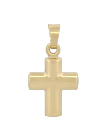 Dije Cruz Lisa 2 Vistas 1.2 cm Oro Sólido 10k