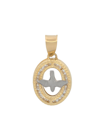 Dije Espititu Santo Chico Contorno 1.1 Cm Oro sólido 14k