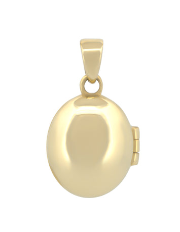 Dije Oval Relicario 1.3 cm Oro Sólido 14k