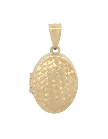 Dije Relicario Oval Facetado Oro Sólido 10k