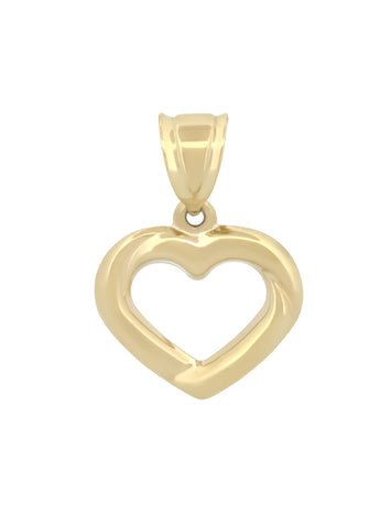 Dije Corazón Contorno Oro Sólido 10k