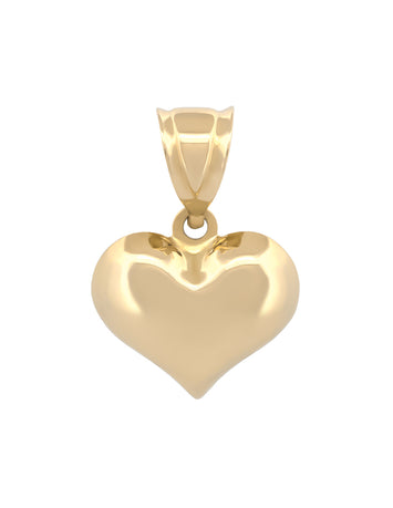 Dije Corazón Liso 1.0 cm Oro Sólido 14k