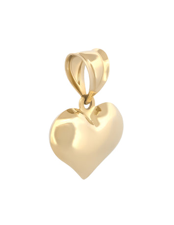 Dije Corazón Liso 1.1 cm Oro Sólido 14k