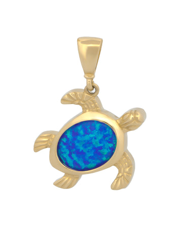 Dije Tortuga Opalo 1.5 cm Oro Sólido 14k