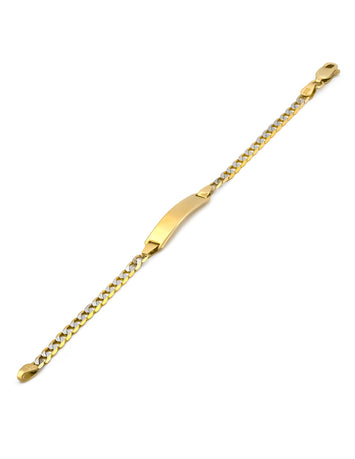 Esclava Barbada Diamantada 14 cm Oro Sólido 14k