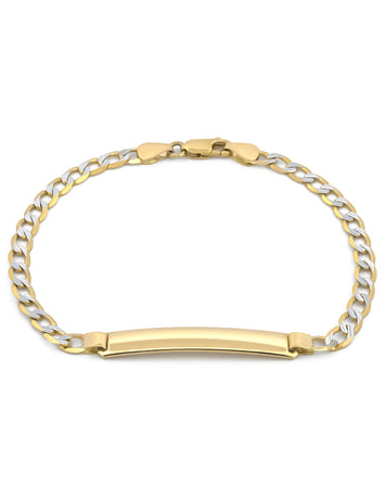 Esclava Barbada Diamantada 21 cm 5 mm Oro Sólido 14k