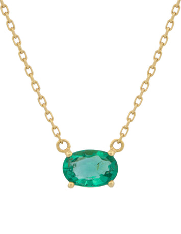 Gargantilla Esmeralda Natural Oro Sólido 18k