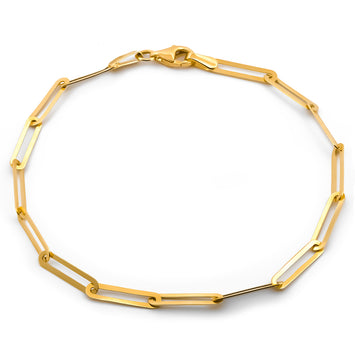 Pulsera Clip 3 mm Oro Sólido 14k