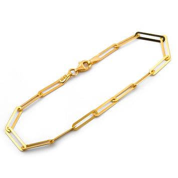 Pulsera Clip 3 mm Oro Sólido 14k