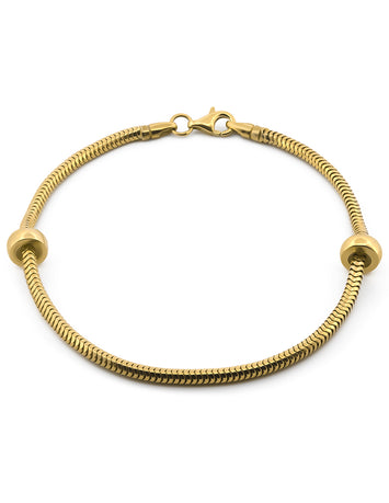 Hermosa Pulsera Pulso Estilo Pandora Oro Sólido 14k