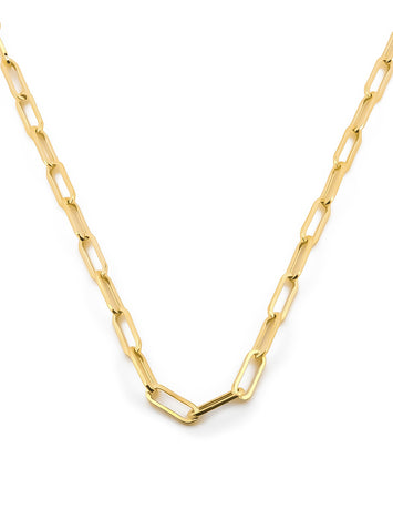 Cadena Clip 2 por 4 mm 55 cm Oro Sólido 10k