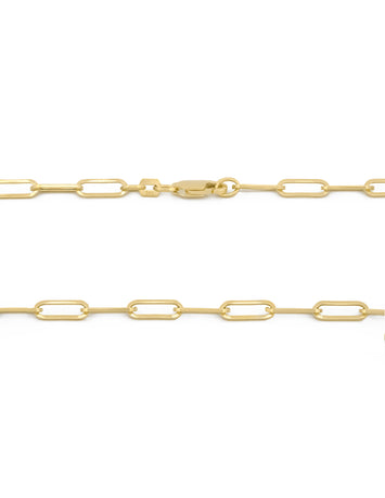 Cadena Gargantilla Clip 8 por 3 mm 50 cm Oro Sólido 14k