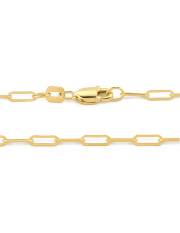 Cadena Clip 2 por 4 mm 55 cm Oro Sólido 10k