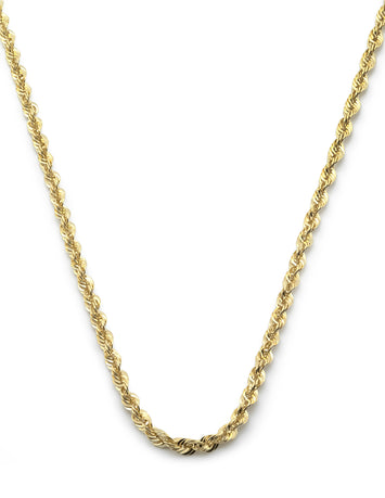 Cadena Torzal 2 mm Oro Sólido 10k 50 Cm