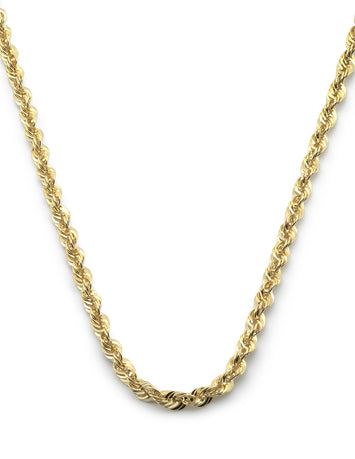 Cadena Torzal 2.5 mm Oro Sólido 10k 55 Cm