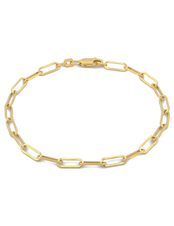 Pulsera Clip 3 mm Oro Solido 14k