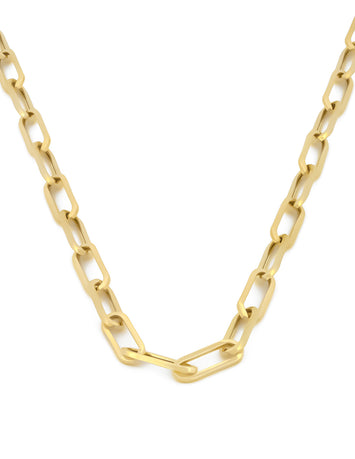 Cadena Gargantilla Clip 3 por 8 mm 45 cm Oro Sólido 14k