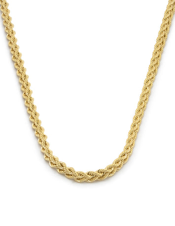 Cadena Gargantilla Dama Trenzada 3 mm Oro Sólido 14k