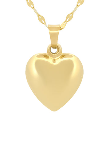 Gargantilla Corazon Mediano Liso 1.2 cm Oro Sólido 14k
