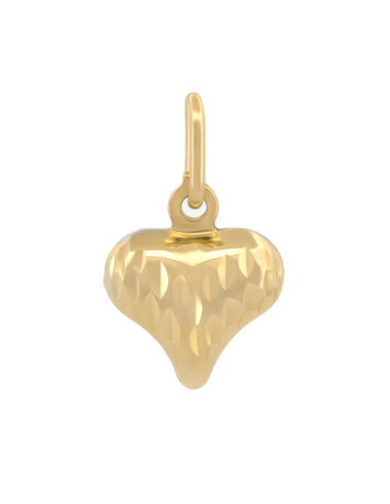 Dije Corazón Chico 2 Vistas 3 Oros Sólido 14k