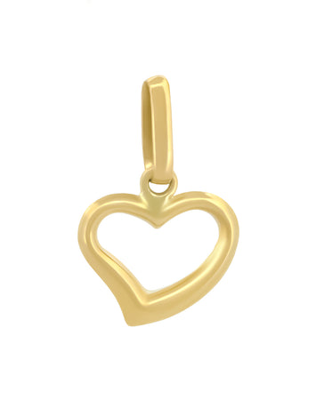 Dije Corazón Chico Curvo Para Dama Oro Sólido 10k
