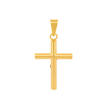Dije Cristo Tubular 2.5 cm Oro Sólido 14k