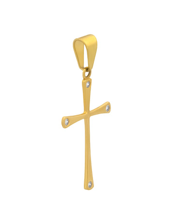 Dije Cruz Delgada Zirconia 2.1 cm Oro 10k