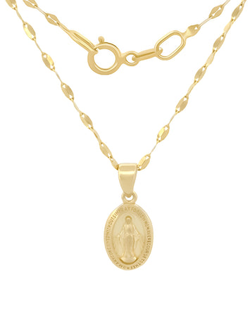 Cadena Gargantilla Virgen Milagrosa 1.1 cm Oro Solido 10k