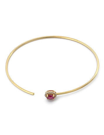 Pulsera Aro Rubí Diamantes Naturales Oro Sólido 18k