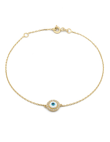 Pulsera Ojito 8 mm Oro Sólido 14k