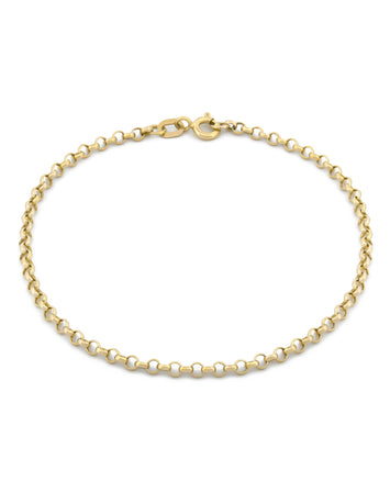 Pulsera Rolo 18 cm 2 mm Oro Solido 10k