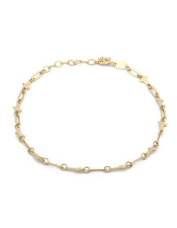 Pulsera Clip Cruces Oro Sólido 14k
