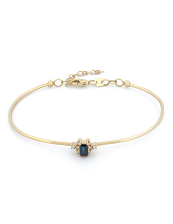 Pulsera Aro Zafiro Diamantes Naturales Oro Sólido 14k